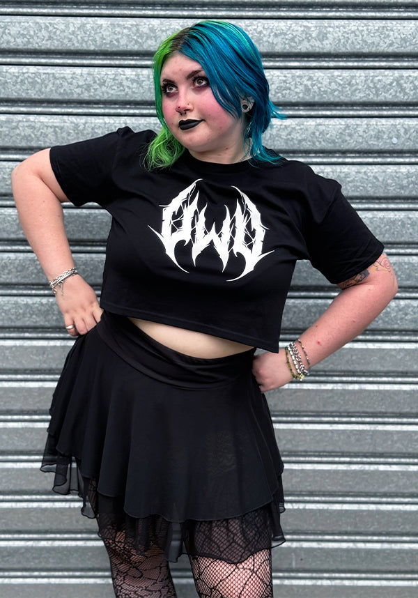 UWU Metal [Black/White] | CROP TEE