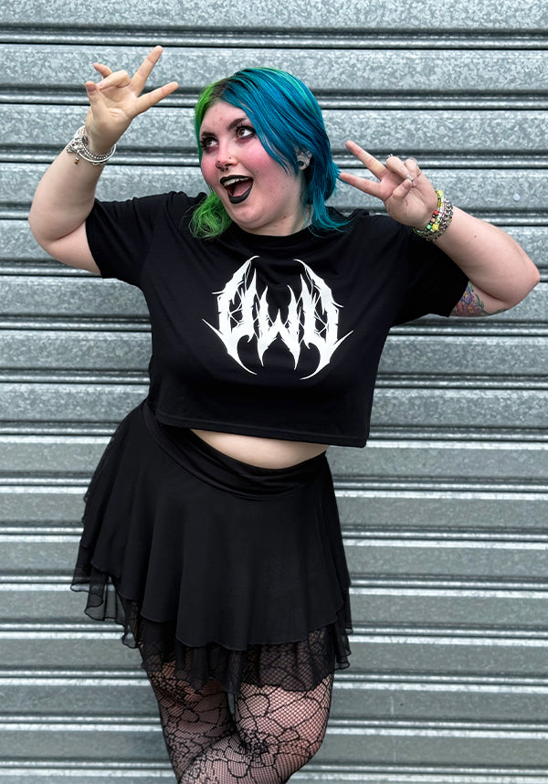 UWU Metal [Black/White] | CROP TEE