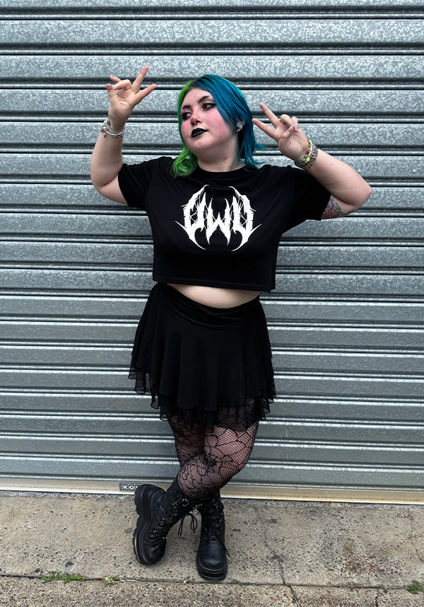 UWU Metal [Black/White] | CROP TEE