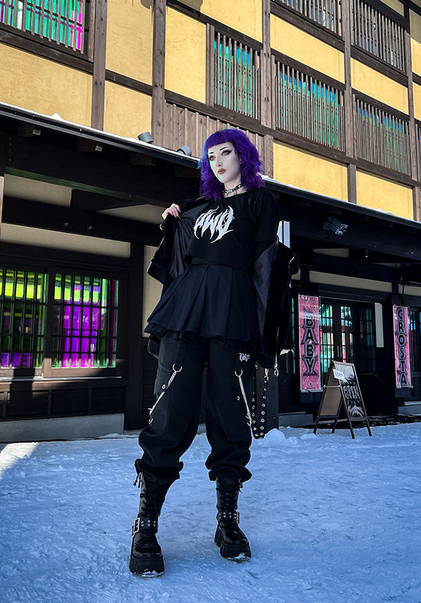 UWU Metal [Black/White] | CROP TEE