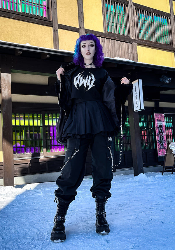 UWU Metal [Black/White] | CROP TEE