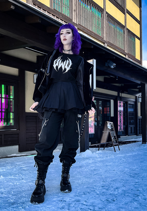 UWU Metal [Black/White] | CROP TEE