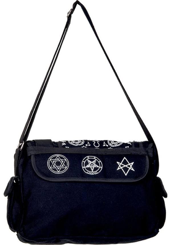 Pentagram | MESSENGER BAG - Beserk - accessories, all, bag, banned apparel, black, clickfrenzy15-2023, discountapp, fp, gothic bag, hand bag, handbag, handbags and purses, mens accessories, messenger bag, pentagram, repriced240523, shoulder bag, slingbag, witchcraft