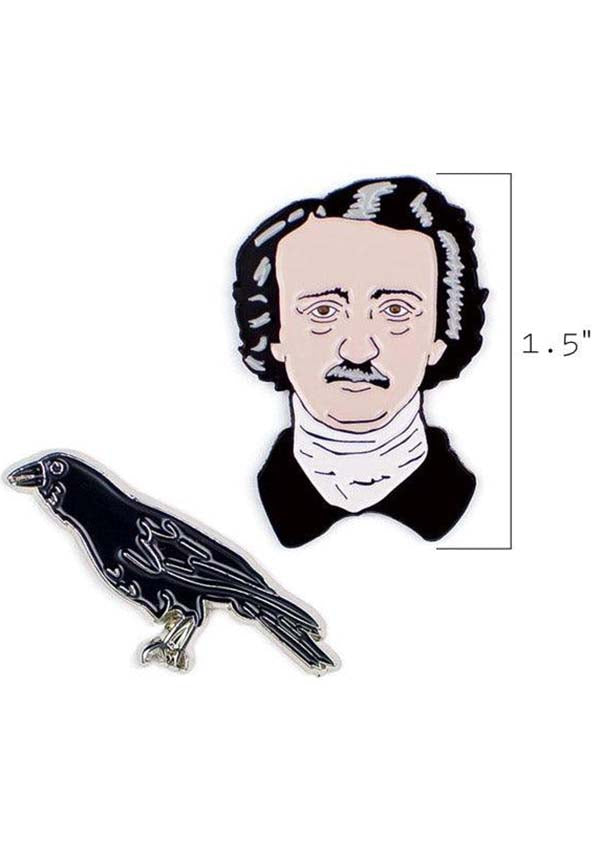 Edgar Allan Poe &amp; Raven | ENAMEL PIN SET