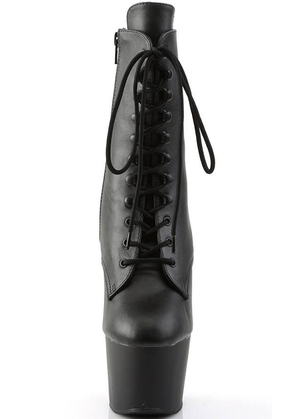 Adore-1020 [Black Faux Leather] | PLATFORM HEELS [PREORDER] - Beserk - all, ankle boots, apr21, black, boot, boots, boots [preorder], burlesque, clickfrenzy15-2023, discountapp, fetish, fp, goth, gothic, halloween, heel, heels, heels [preorder], labelpreorder, labelvegan, platform boots, platform heels, platforms, platforms [preorder], pleaser, pole, pole dancing, ppo, preorder, shoes, vegan
