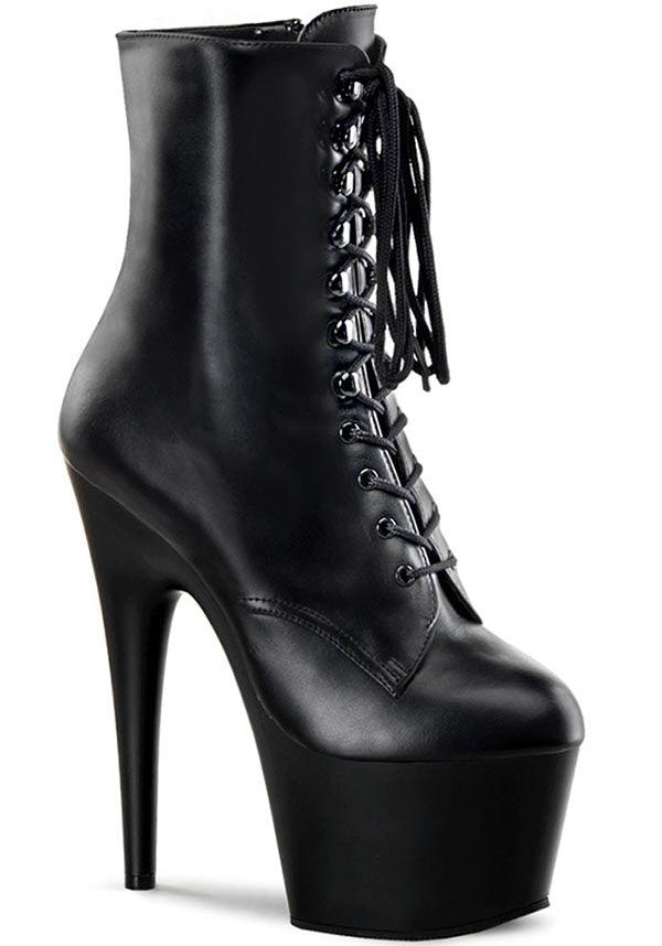 ADORE-1020 [Black Leather] | PLATFORM BOOTS [PREORDER] - Beserk - all, ankle boots, black, boots, boots [preorder], clickfrenzy15-2023, discountapp, fp, heels, heels [preorder], labelpreorder, labelvegan, platform, platform boots, platform heels, platforms, platforms [preorder], pleaser, pole, pole dancing, ppo, preorder, shoes, stripper, vegan