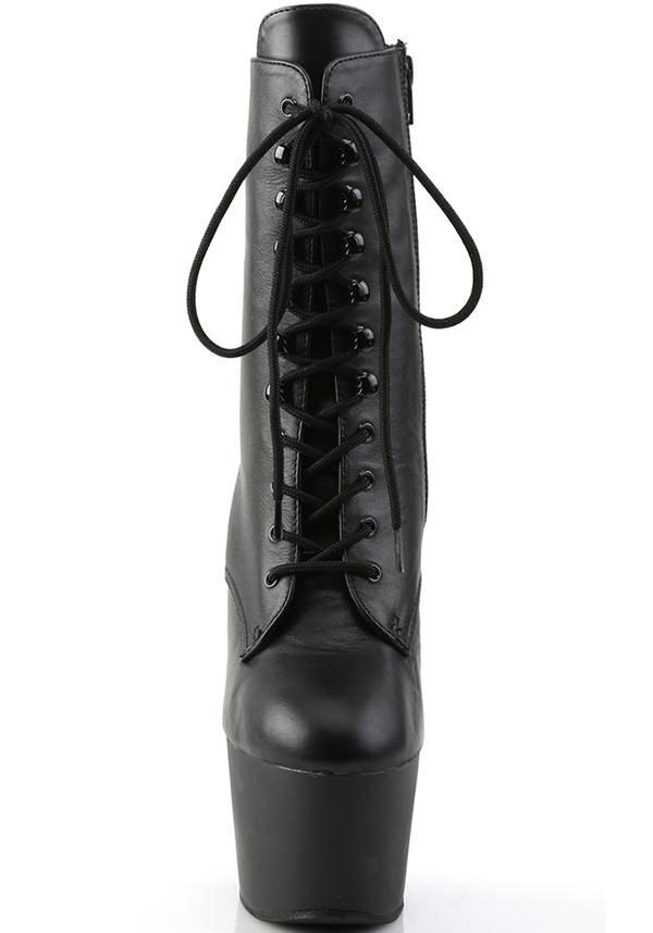 ADORE-1020 [Black Leather] | PLATFORM BOOTS [PREORDER] - Beserk - all, ankle boots, black, boots, boots [preorder], clickfrenzy15-2023, discountapp, fp, heels, heels [preorder], labelpreorder, labelvegan, platform, platform boots, platform heels, platforms, platforms [preorder], pleaser, pole, pole dancing, ppo, preorder, shoes, stripper, vegan