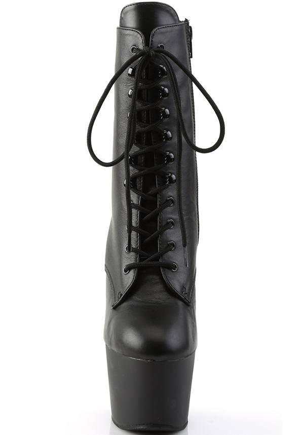 ADORE-1020 [Black Leather] | PLATFORM BOOTS [PREORDER] - Beserk - all, ankle boots, black, boots, boots [preorder], clickfrenzy15-2023, discountapp, fp, heels, heels [preorder], labelpreorder, labelvegan, platform, platform boots, platform heels, platforms, platforms [preorder], pleaser, pole, pole dancing, ppo, preorder, shoes, stripper, vegan