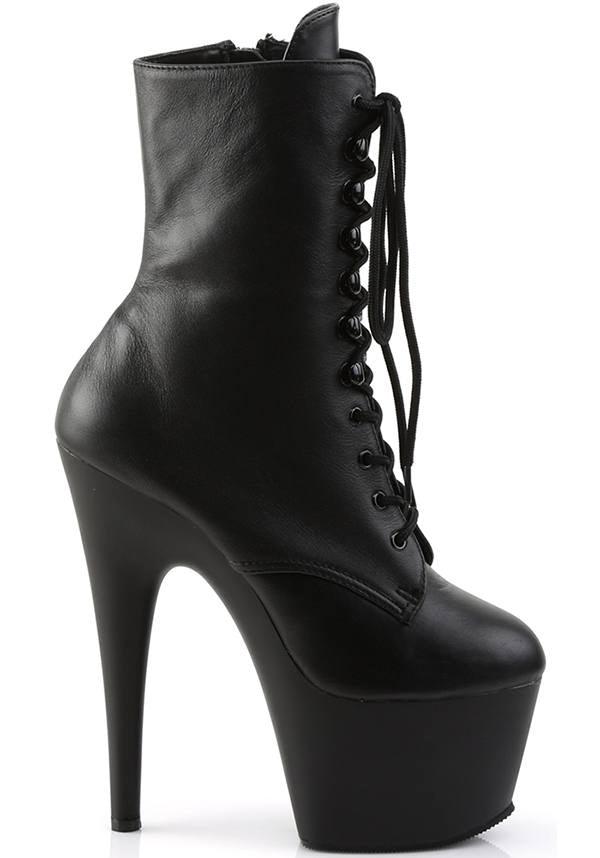 ADORE-1020 [Black Leather] | PLATFORM BOOTS [PREORDER] - Beserk - all, ankle boots, black, boots, boots [preorder], clickfrenzy15-2023, discountapp, fp, heels, heels [preorder], labelpreorder, labelvegan, platform, platform boots, platform heels, platforms, platforms [preorder], pleaser, pole, pole dancing, ppo, preorder, shoes, stripper, vegan