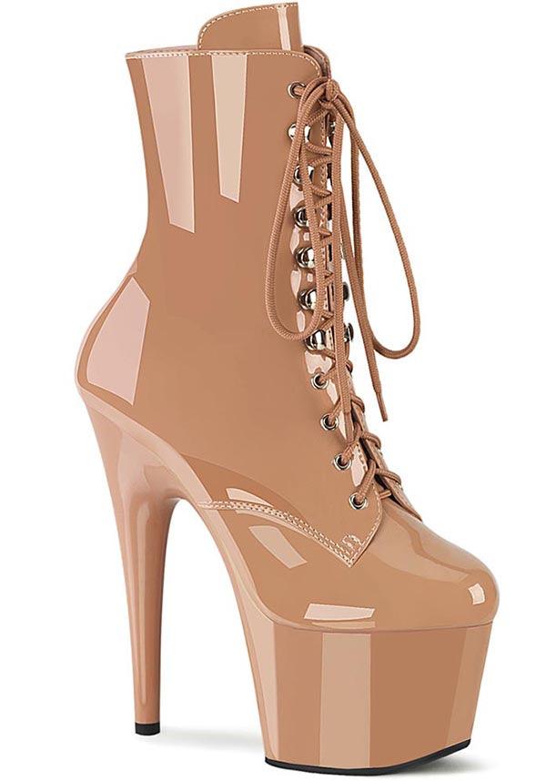 ADORE-1020 [Blush Patent] | PLATFORM BOOTS [PREORDER] - Beserk - all, clickfrenzy15-2023, discountapp, fp, googleshopping, heel, heeled, heeled boots, heels, heels [preorder], labelpreorder, labelvegan, nov22, nude, pleaser, ppo, preorder, shoes, vegan