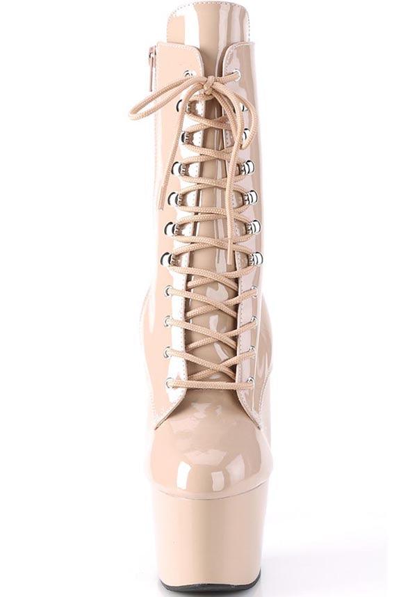 ADORE-1020 [Nude Patent] | PLATFORM BOOTS [PREORDER] - Beserk - all, ankle boots, boots, boots [preorder], clickfrenzy15-2023, discountapp, fp, googleshopping, heels, heels [preorder], labelpreorder, labelvegan, nude, platform, platform boots, platform heels, platforms, platforms [preorder], pleaser, pole, pole dancing, ppo, preorder, shoes, stripper, vegan