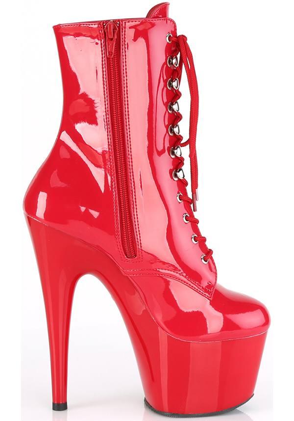 Adore-1020 [Red Patent] | PLATFORM HEELS [PREORDER] - Beserk - all, ankle boots, apr21, boot, boots, boots [preorder], burlesque, clickfrenzy15-2023, discountapp, fetish, fp, gloss, goth, gothic, halloween, heel, heels, heels [preorder], labelpreorder, labelvegan, patent, platform heels, pleaser, pole, pole dancing, ppo, preorder, red, shiny, shoes, vegan