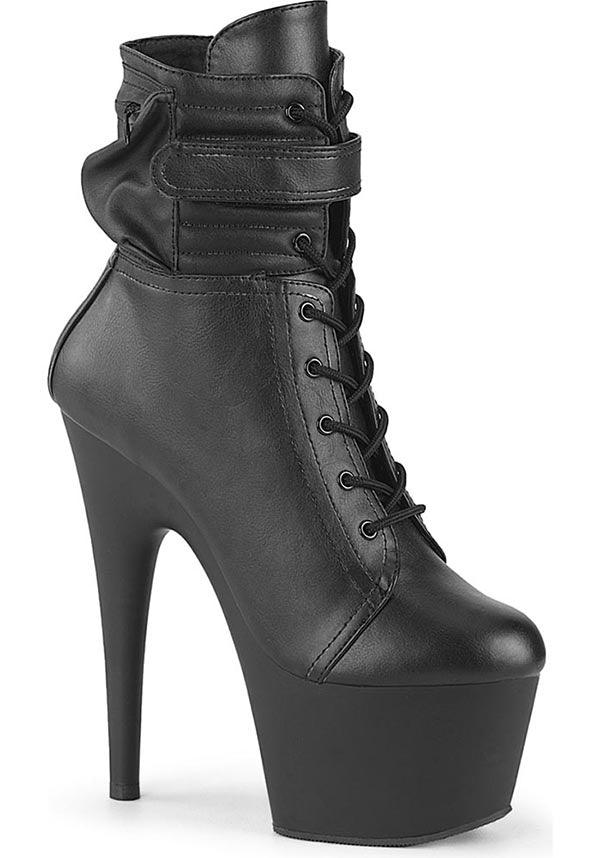 ADORE-1020POUCH [Black Faux Leather] | PLATFORM BOOTS [PREORDER] - Beserk - all, ankle boots, black, boots, boots [preorder], clickfrenzy15-2023, discountapp, fp, googleshopping, heels, heels [preorder], labelpreorder, labelvegan, platform, platform boots, platform heels, platforms, platforms [preorder], pleaser, pole, pole dancing, ppo, preorder, shoes, stripper, vegan