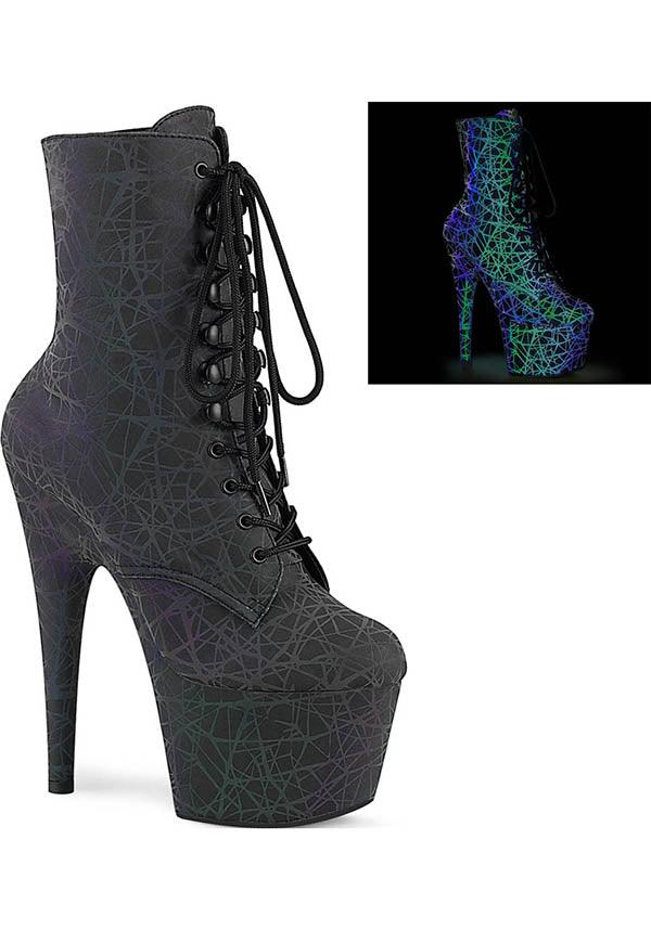 ADORE-1020REFL [Green/Purple] | PLATFORM HEELS [PREORDER] - Beserk - all, ankle boots, black, boot, boots, boots [preorder], burlesque, clickfrenzy15-2023, discountapp, fetish, fp, goth, gothic, halloween, heel, heels, heels [preorder], labelpreorder, labelvegan, may21, multicolour, platform heels, pleaser, pole, pole dancing, ppo, preorder, reflect, reflective, vegan