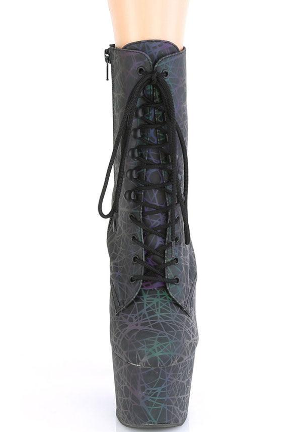 ADORE-1020REFL [Green/Purple] | PLATFORM HEELS [PREORDER] - Beserk - all, ankle boots, black, boot, boots, boots [preorder], burlesque, clickfrenzy15-2023, discountapp, fetish, fp, goth, gothic, halloween, heel, heels, heels [preorder], labelpreorder, labelvegan, may21, multicolour, platform heels, pleaser, pole, pole dancing, ppo, preorder, reflect, reflective, vegan