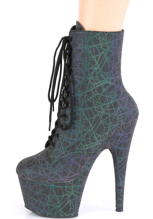 ADORE-1020REFL [Green/Purple] | PLATFORM HEELS [PREORDER] - Beserk - all, ankle boots, black, boot, boots, boots [preorder], burlesque, clickfrenzy15-2023, discountapp, fetish, fp, goth, gothic, halloween, heel, heels, heels [preorder], labelpreorder, labelvegan, may21, multicolour, platform heels, pleaser, pole, pole dancing, ppo, preorder, reflect, reflective, vegan