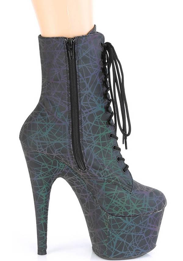 ADORE-1020REFL [Green/Purple] | PLATFORM HEELS [PREORDER] - Beserk - all, ankle boots, black, boot, boots, boots [preorder], burlesque, clickfrenzy15-2023, discountapp, fetish, fp, goth, gothic, halloween, heel, heels, heels [preorder], labelpreorder, labelvegan, may21, multicolour, platform heels, pleaser, pole, pole dancing, ppo, preorder, reflect, reflective, vegan