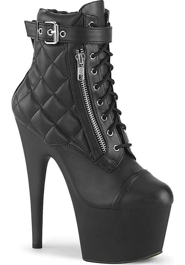 ADORE-700-05 [Black] | PLATFORM HEELS [PREORDER] - Beserk - all, ankle boots, black, boot, boots, boots [preorder], clickfrenzy15-2023, discountapp, fp, googleshopping, heel, heels, heels [preorder], labelpreorder, labelvegan, platform boots, platform heels, pleaser, pole, pole dancing, ppo, shoes, vegan