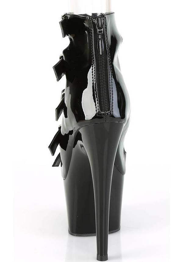 ADORE-700-33 [Black Patent] | HEELS [PREORDER] - Beserk - all, black, buckle, buckles, clickfrenzy15-2023, discountapp, fetish, fp, goth, gothic, heel, heels, heels [preorder], labelpreorder, labelvegan, mar21, platform boots, platform heels, platforms, platforms [preorder], pleaser, pole dancing, PPO, preorder, shoes, vegan