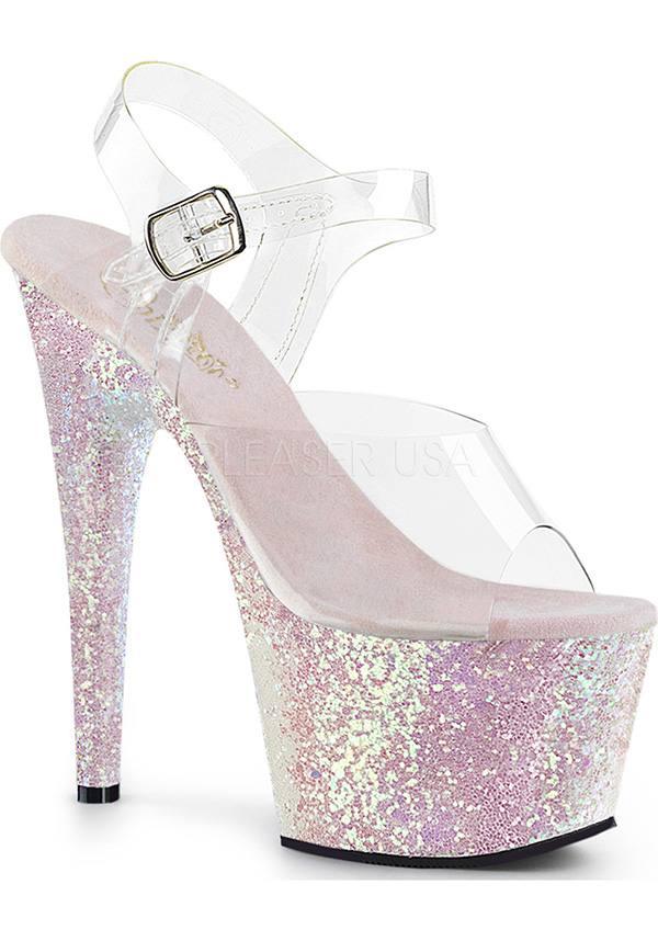 ADORE-708LG [Opal Multi Glitter] | PLATFORM HEELS [PREORDER] - Beserk - all, clickfrenzy15-2023, discountapp, fp, glitter, heels, heels [preorder], labelpreorder, labelvegan, open toe, peep toe, platform heels, platforms, platforms [preorder], pleaser, pole dancing, ppo, preorder, shoes, vegan, white