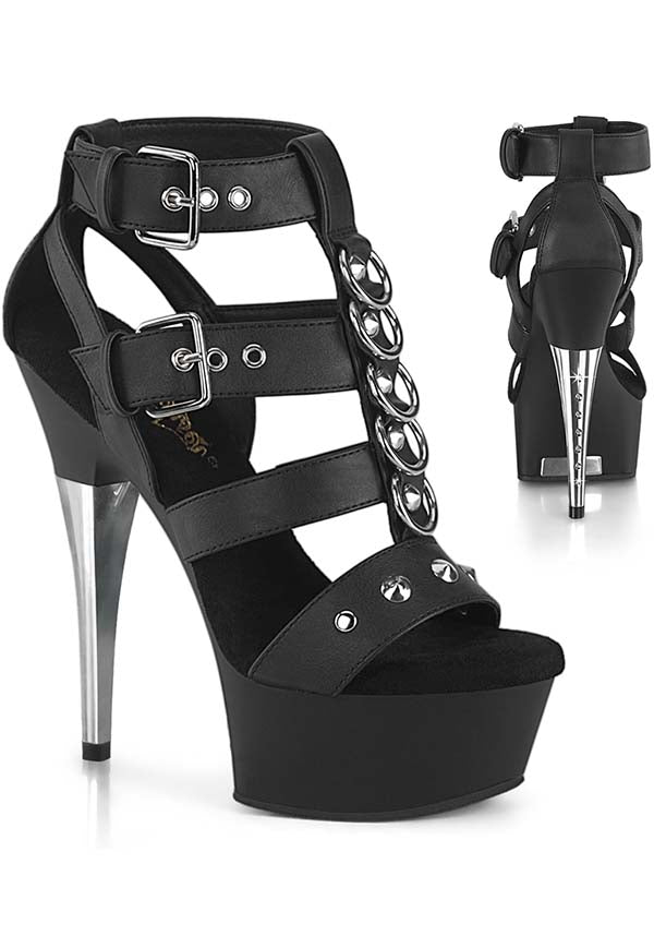 CAPTIVA-658 Black [Faux Leather] | HEELS [PREORDER]
