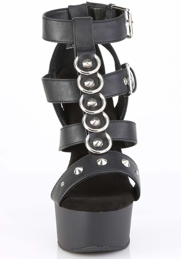CAPTIVA-658 Black [Faux Leather] | HEELS [PREORDER]
