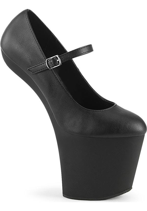 CRAZE-880 [Black Faux] | PLATFORM HEELS [PREORDER] - Beserk - all, bdsm, black, clickfrenzy15-2023, cosplay, discountapp, fetish, fp, googleshopping, heel, heels, heels [preorder], horse, labelpreorder, labelvegan, mary jane, platform, platform heels, platforms, platforms [preorder], pleaser, ppo, shoes, vegan