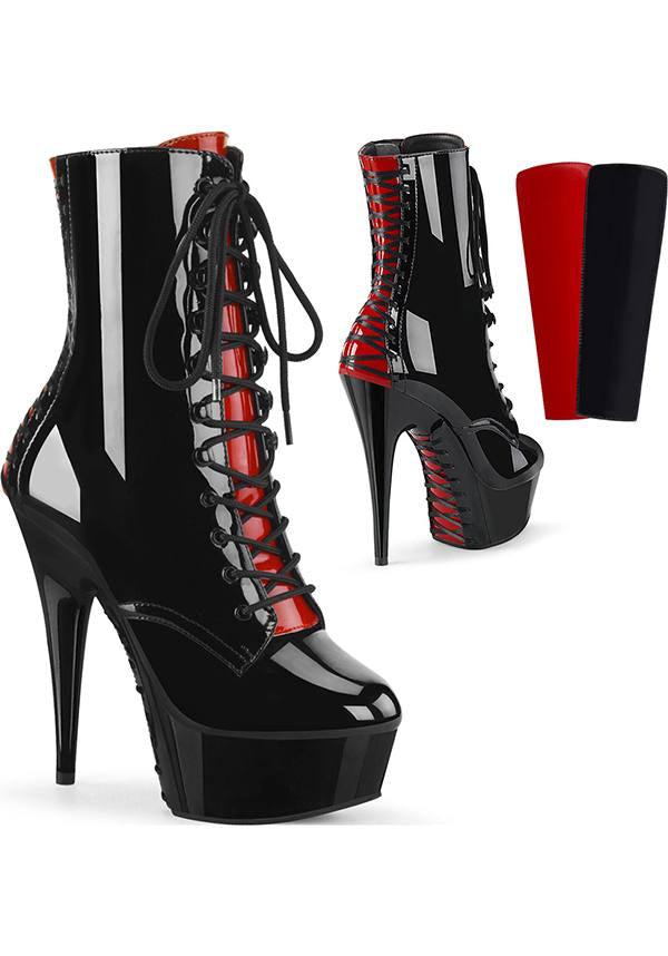 DELIGHT-1020FH [Patent Black/Red] | PLATFORM HEELS [PREORDER] - Beserk - all, black, boots, boots [preorder], clickfrenzy15-2023, discountapp, fp, gothic, heels, heels [preorder], labelpreorder, labelvegan, ladies, pleaser, ppo, preorder, red, sep19, shiny, shoes, vegan