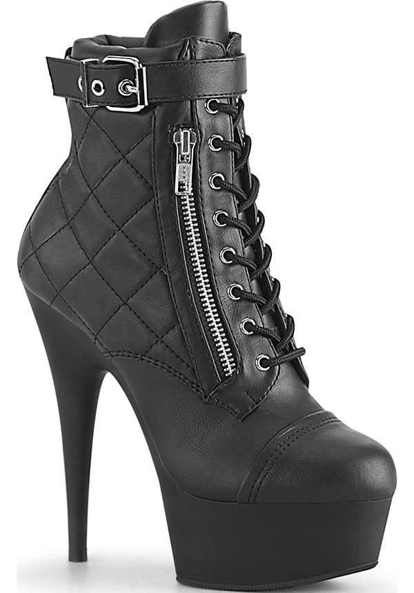 DELIGHT-600-05 [Black] | PLATFORM BOOTS [PREORDER] - Beserk - all, black, boots, boots [preorder], clickfrenzy15-2023, discountapp, fp, heels, heels [preorder], labelpreorder, labelvegan, ladies, pleaser, pleaserslow, ppo, preorder, sep19, shoes, vegan, zip