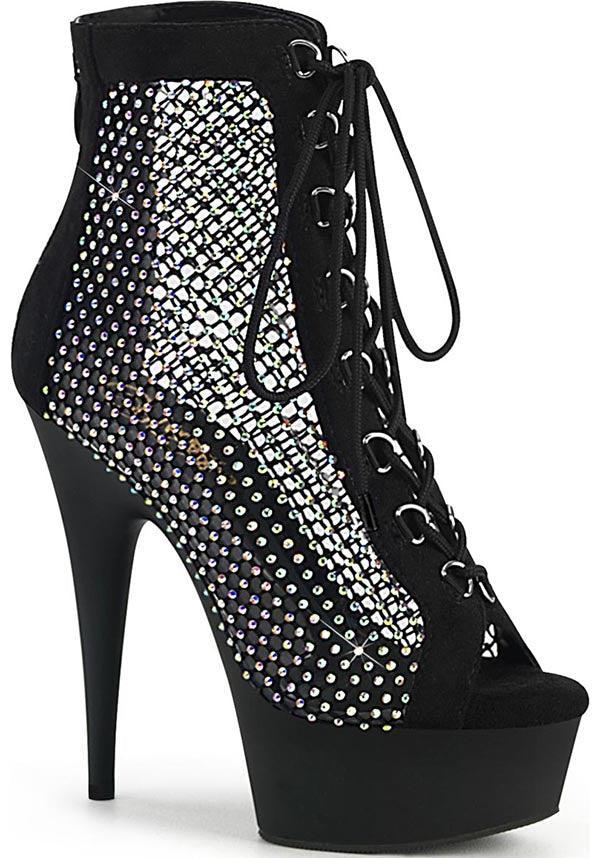 DELIGHT-600-33RM [Black Faux Suede] | PLATFORM HEELS [PREORDER] - Beserk - all, black, clickfrenzy15-2023, diamante, diamond, diamonds, diamonte, discountapp, fp, googleshopping, heels, heels [preorder], labelpreorder, labelvegan, platform, platform heels, platforms, platforms [preorder], pleaser, ppo, preorder, shoes, vegan