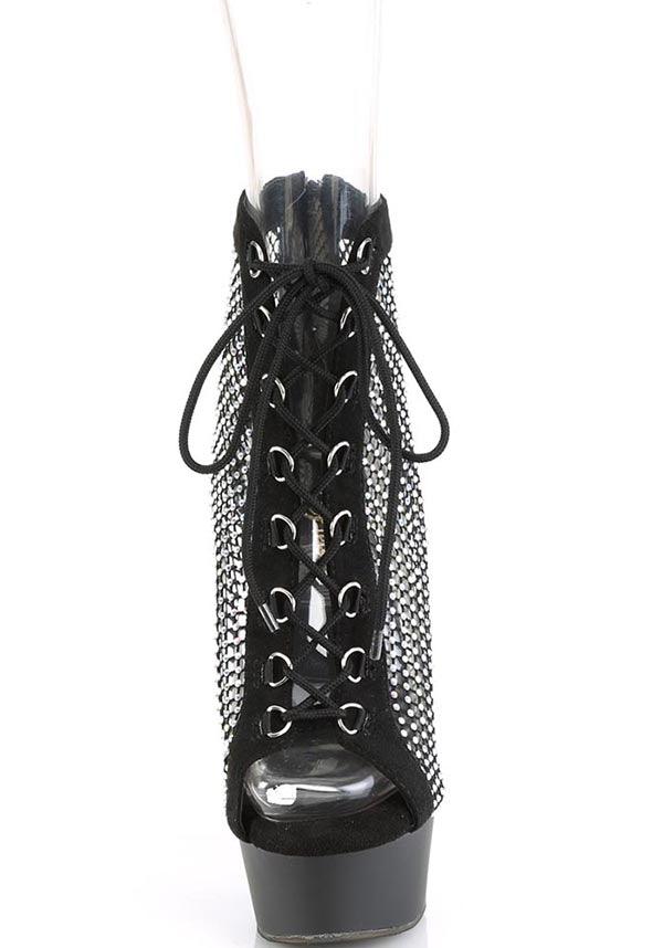 DELIGHT-600-33RM [Black Faux Suede] | PLATFORM HEELS [PREORDER] - Beserk - all, black, clickfrenzy15-2023, diamante, diamond, diamonds, diamonte, discountapp, fp, googleshopping, heels, heels [preorder], labelpreorder, labelvegan, platform, platform heels, platforms, platforms [preorder], pleaser, ppo, preorder, shoes, vegan