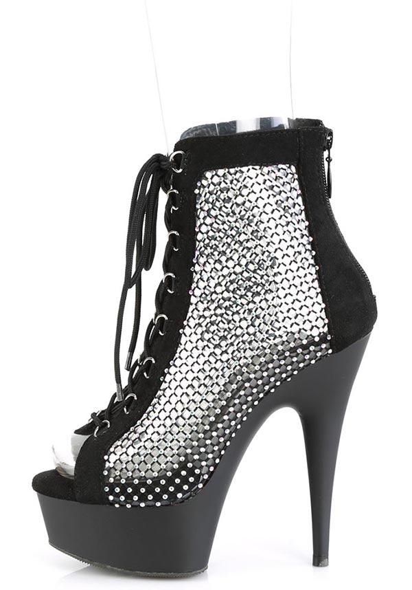 DELIGHT-600-33RM [Black Faux Suede] | PLATFORM HEELS [PREORDER] - Beserk - all, black, clickfrenzy15-2023, diamante, diamond, diamonds, diamonte, discountapp, fp, googleshopping, heels, heels [preorder], labelpreorder, labelvegan, platform, platform heels, platforms, platforms [preorder], pleaser, ppo, preorder, shoes, vegan