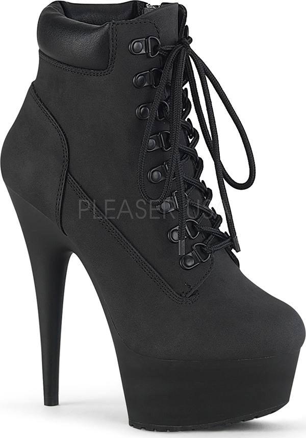 DELIGHT-600TL-02 [Black] | PLATFORM BOOTS [PREORDER] - Beserk - all, black, boots, boots [preorder], clickfrenzy15-2023, dec18, discountapp, fp, goth, gothic, heels, heels [preorder], labelpreorder, labelvegan, lace up, ladies, platform, platform boots, platform heels, platforms, platforms [preorder], pleaser, ppo, preorder, shoes, vegan