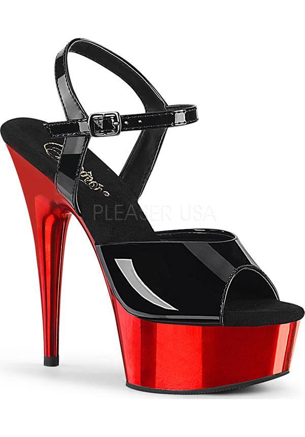 DELIGHT-609 [Patent Black/Red] | PLATFORMS [PREORDER] - Beserk - all, clickfrenzy15-2023, discountapp, fp, heels, heels [preorder], labelpreorder, labelvegan, ladies, mar19, platform, platform heels, platforms, platforms [preorder], pleaser, ppo, preorder, red, shiny, shoes, vegan