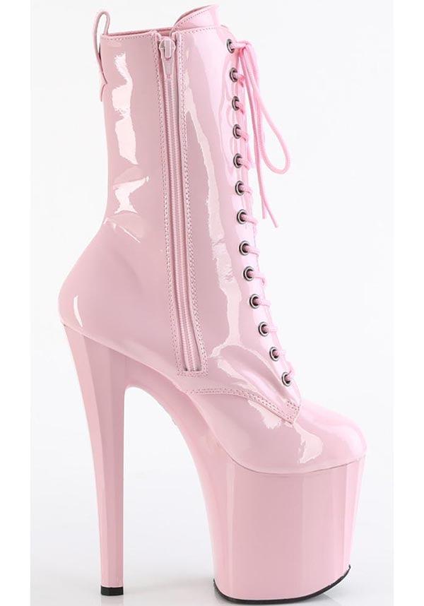 ENCHANT-1040 [Baby Pink] | PLATFORM HEELS [PREORDER] - Beserk - all, baby pink, clickfrenzy15-2023, colour:pink, dec22, discountapp, fp, googleshopping, heel, heeled boots, heels, heels [preorder], labelpreorder, labelvegan, lace, lace up, light pink, pastel pink, pink, platform, platform [preorder], platform boots, platform heels, platforms, platforms [preorder], pleaser, pole, pole dancing, ppo, preorder, shoes, stripper, vegan