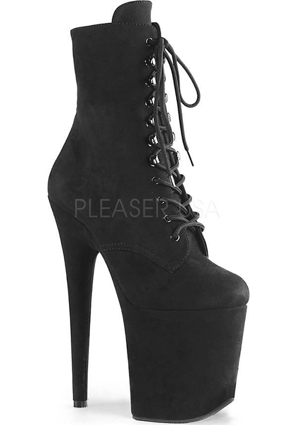 FLAMINGO-1020FS [Black Suede] | PLATFORM BOOTS [PREORDER] - Beserk - all, black, boots, boots [preorder], clickfrenzy15-2023, dec18, discountapp, fp, heels, heels [preorder], labelpreorder, labelvegan, ladies, platform, platform boots, platform heels, platforms, platforms [preorder], pleaser, ppo, preorder, shoes, vegan