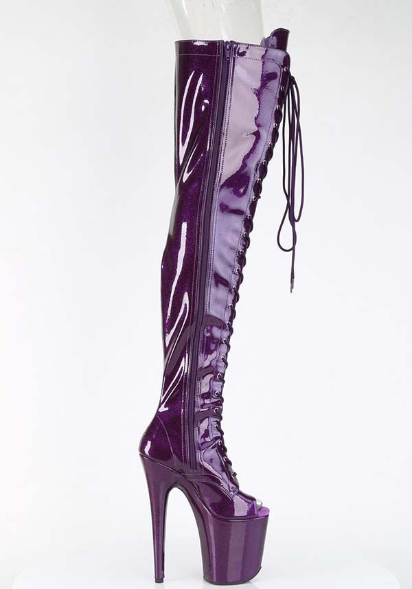 Flamingo-3021GP [Purple Glitter] | PLATFORM BOOTS [PREORDER]