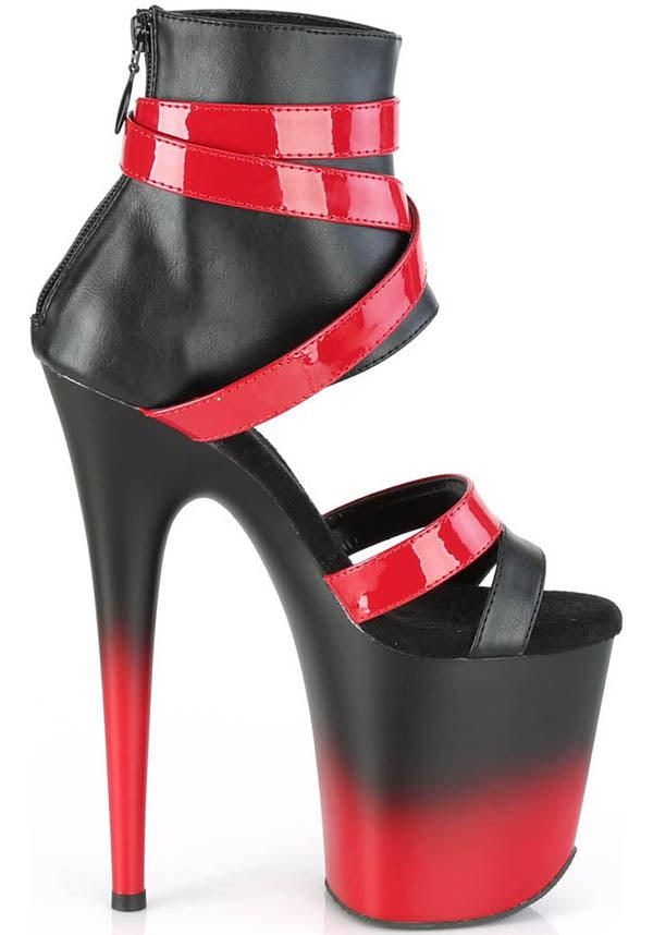 Flamingo-800-15 [Black/Red] | PLATFORM HEELS [PREORDER] - Beserk - all, black, clickfrenzy15-2023, discountapp, fp, goth, gothic, heel, heels, heels [preorder], labelpreorder, labelvegan, platform heels, pleaser, pole, pole dancing, ppo, preorder, red, shoes, vegan