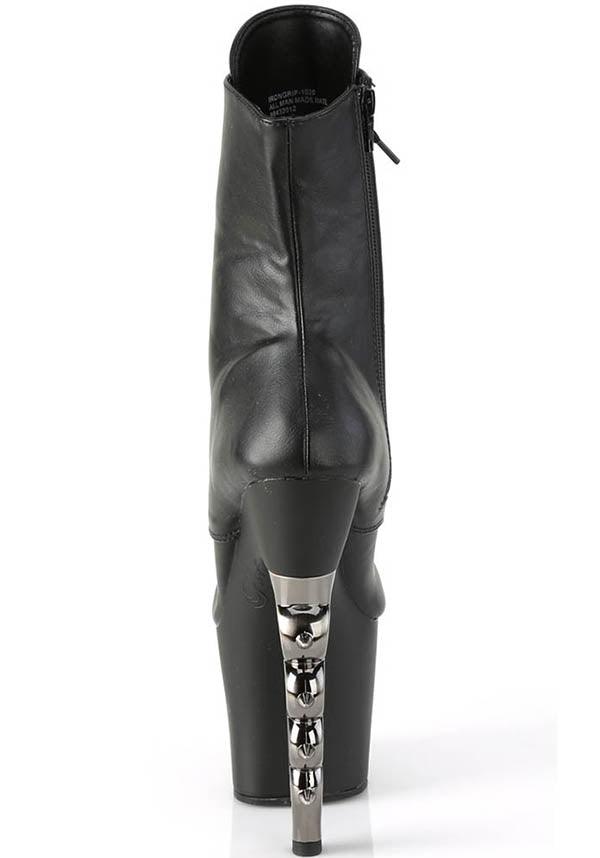 IRONGRIP-1020 [Black] | PLATFORM BOOTS [PREORDER] - Beserk - all, ankle boots, black, boots, boots [preorder], clickfrenzy15-2023, discountapp, fp, gothic, heels, heels [preorder], knuckle duster, labelpreorder, labelvegan, lace up, platform, platform boots, platform heels, platforms, platforms [preorder], pleaser, ppo, preorder, shoes, vegan