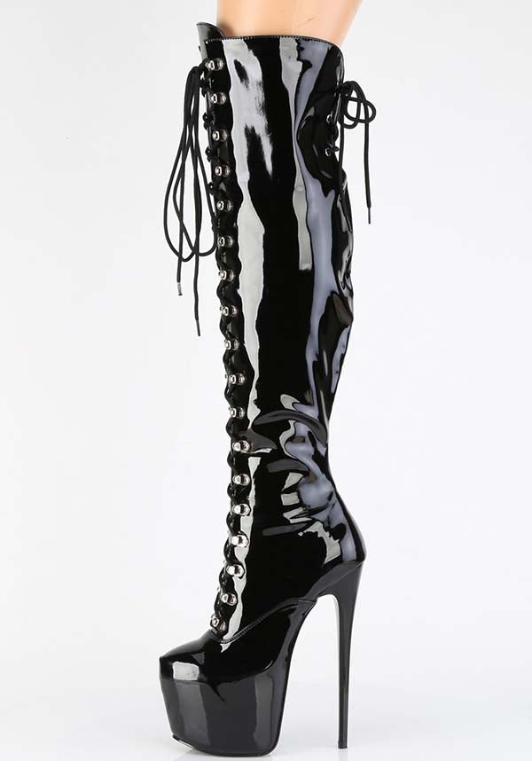 JUBILANT-3012 [Black Patent] | PLATFORM BOOTS [PREORDER]