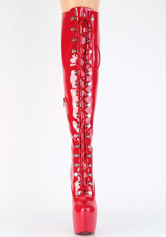 JUBILANT-3012 [Red Patent] | PLATFORM BOOTS [PREORDER]