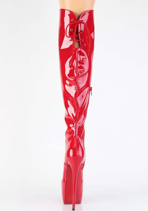 JUBILANT-3012 [Red Patent] | PLATFORM BOOTS [PREORDER]