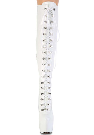 JUBILANT-3012 [White Patent] | PLATFORM BOOTS [PREORDER]