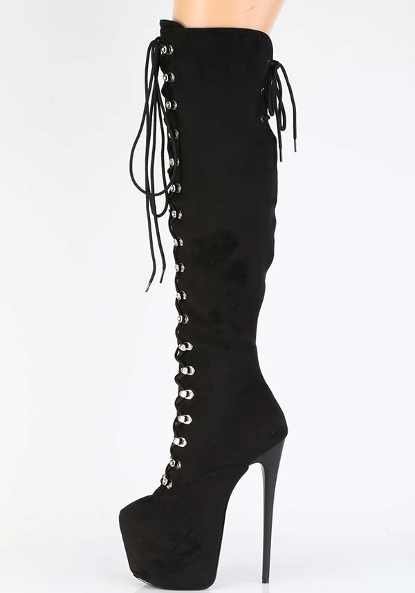 JUBILANT-3012FS [Black Faux] | PLATFORM BOOTS [PREORDER]