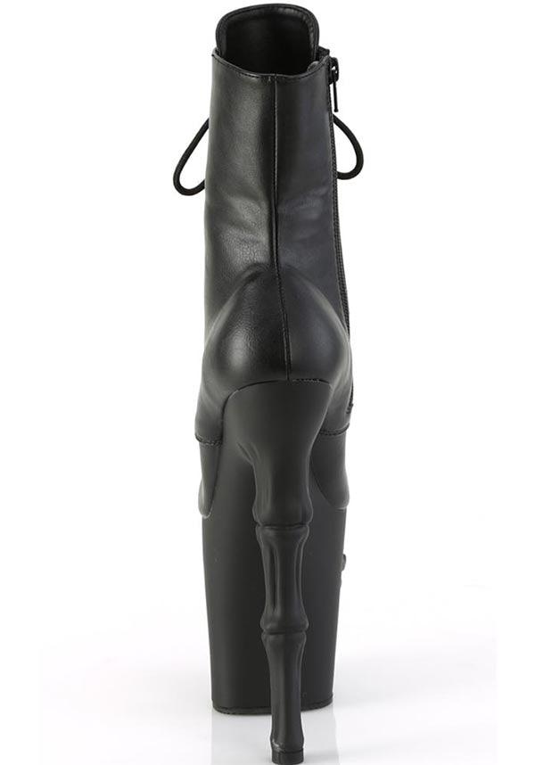 RAPTURE-1020 [Black Faux] | PLATFORM HEELS [PREORDER] - Beserk - all, black, boots, boots [preorder], clickfrenzy15-2023, discountapp, fp, goth, gothic, heels, heels [preorder], labelpreorder, labelvegan, platform boots, platform heels, platforms, platforms [preorder], pleaser, ppo, preorder, shoes, skull, vegan