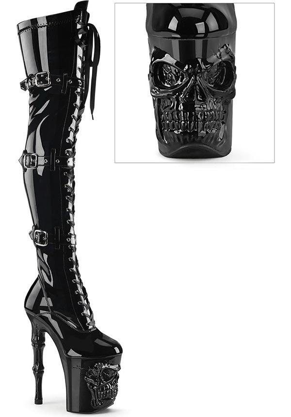 Pleaser RAPTURE 3028 Black Patent Platform Heels Buy Online Australia