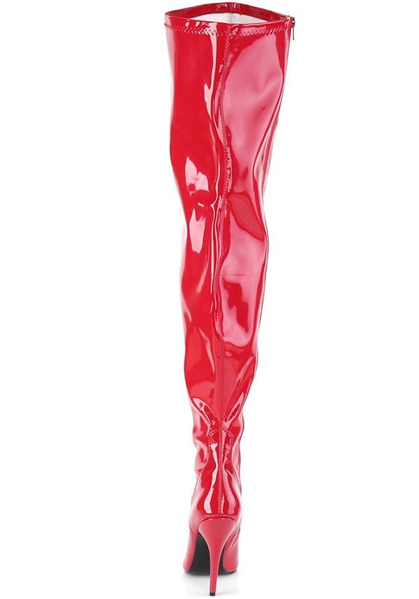 Pleaser SEDUCE 3000WC Red Pat Boots Buy Online Australia