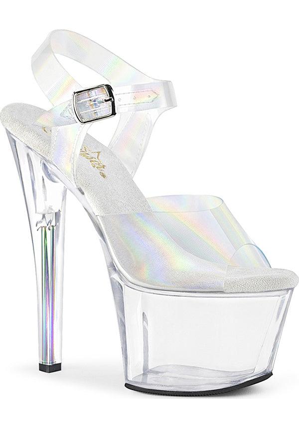 SKY-308N-RBH [Clear Hologram] | PLATFORM HEELS [PREORDER] - Beserk - all, clear, clickfrenzy15-2023, discountapp, fp, heels, heels [preorder], labelpreorder, labelvegan, ladies, oct19, platform, platform heels, platforms, platforms [preorder], pleaser, pleaserslow, ppo, preorder, shoes, vegan