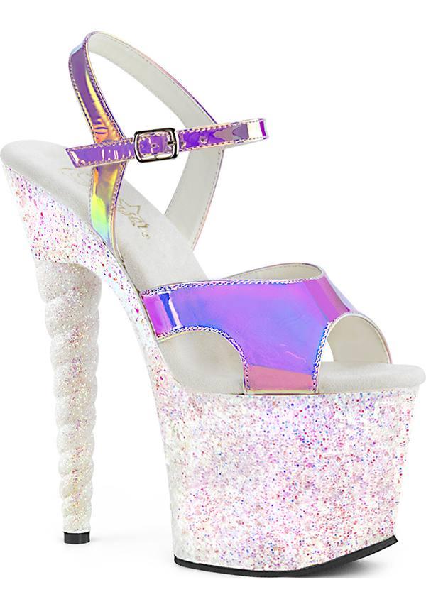 UNICORN-711LG [Purple Shifting TPU/ Opal Glitter] | PLATFORM HEELS [PREORDER] - Beserk - all, aug19, boots, boots [preorder], clickfrenzy15-2023, discountapp, fp, glitter, heels, heels [preorder], labelpreorder, labelvegan, ladies, platform heels, platforms, platforms [preorder], pleaser, pleaserslow, PPO, preorder, purple, shoes, unicorn, unicorns, vegan