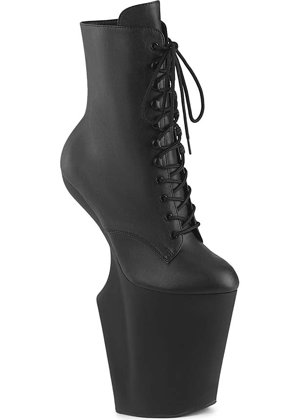 WORSHIP-1020 [Black Faux Leather] | BOOTS [PREORDER]